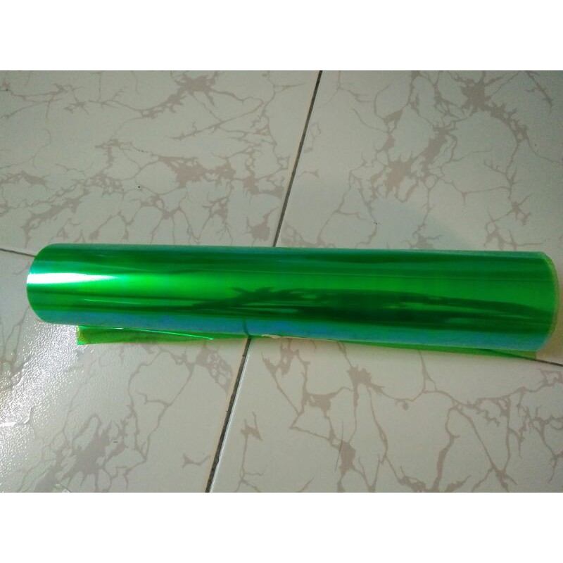 Bộ tem dán đèn xe màu xanh lá xà cừ ngang 30cm dài 1 mét