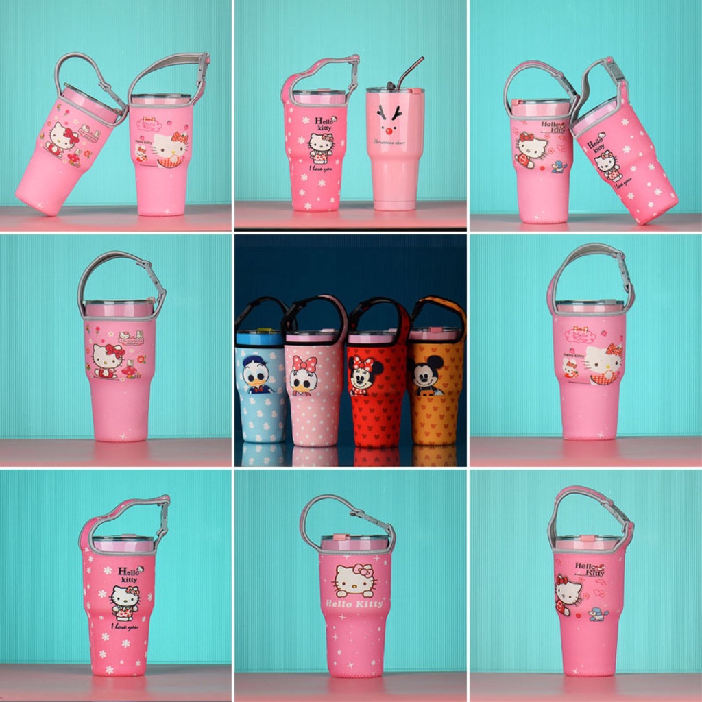 Bộ Cốc Uống Nước Co Giãn Họa Tiết Hoạt Hình Sáng Tạo