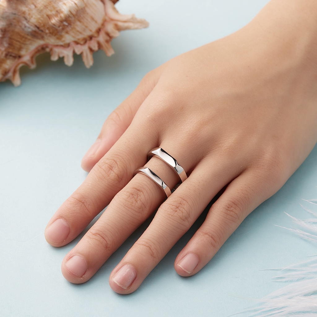 Bộ 2 Nhẫn Thời Trang Có Thể Điều Chỉnh Dành Cho Nam Và Nữ