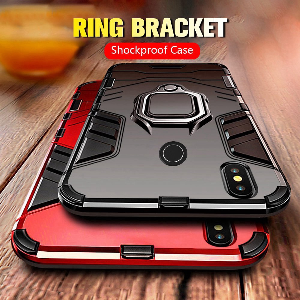 Ốp điện thoại kiểu armor chống sốc có giá đỡ cho Xiaomi Mi A2 Lite Ring Case Xiaomi Mi A3 Lite A1