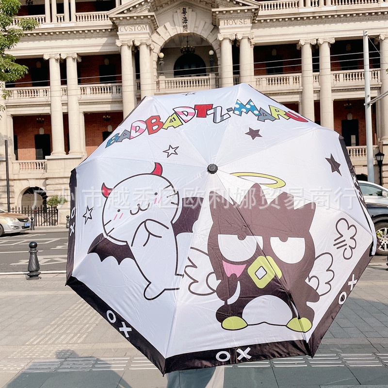 Dù Gấp Tự Động Che Nắng Mưa In Hình Hello Kitty Kuromi Cinnamoroll Melody Đáng Yêu
