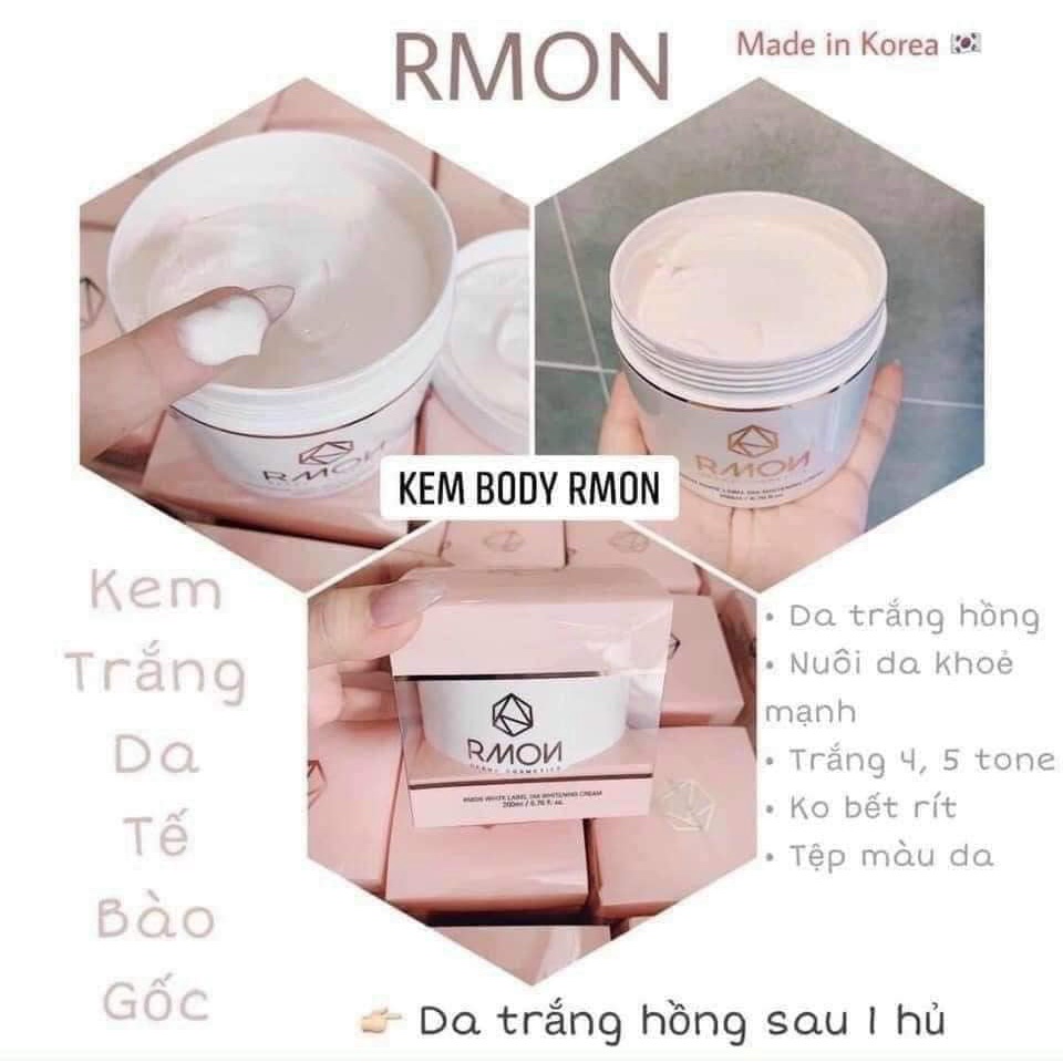 [CHÍNH HÃNG] Kem Dưỡng Trắng Sáng Da Body Tế Bào Gốc Rmon White Label Dia Whitening Cream 200ml Hàn Quốc