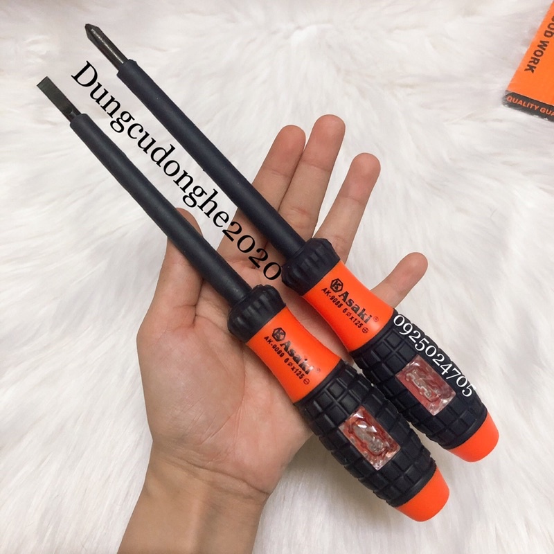 Tua vít kiêm bút thử điện Asaki 6x125mm AK-9088 AK-9089