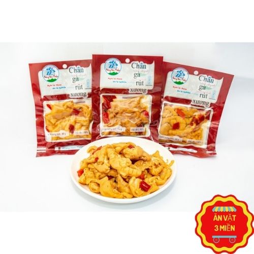 Chân gà rút xương Hoàng Nam Food, chân gà chua cay thơm hạt mắc khén, Đặc sản Lào Cai gói 80gram | BigBuy360 - bigbuy360.vn