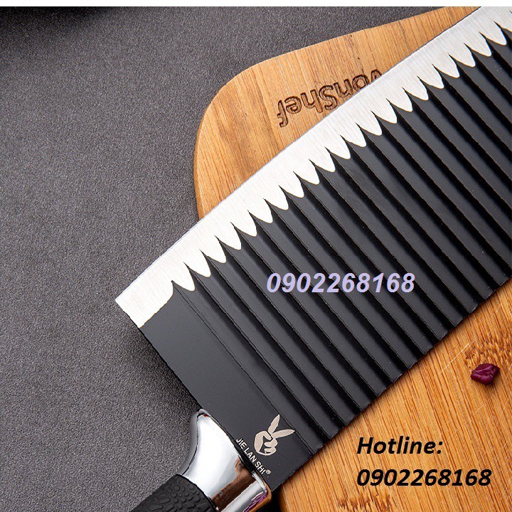 Dao thái thịt, chống dính gợn sóng, siêu sắc bén, tay cầm chống trượt