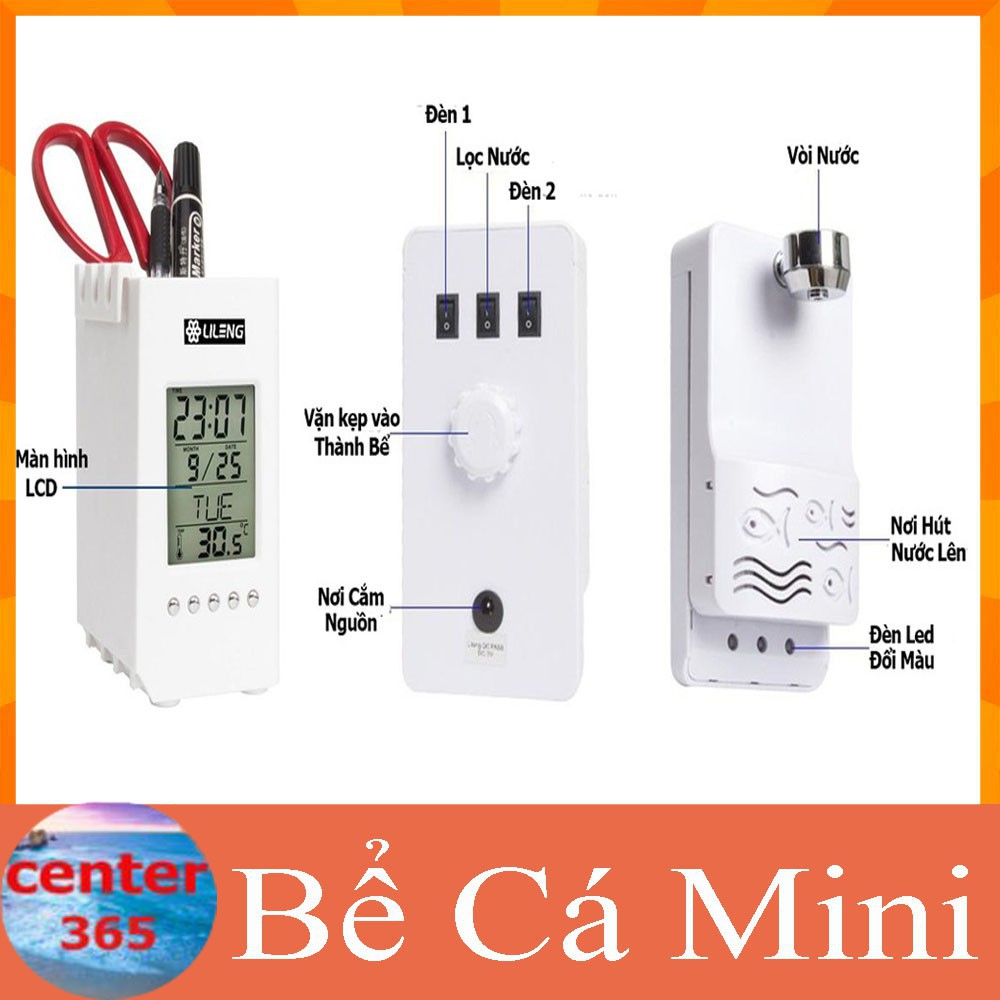 [XẢ KHO+FREE SHIP] Bể Cá Mini Kiêm Đồng Hồ Để Bàn Siêu Dễ Thương Màu Ngẫu Nhiên