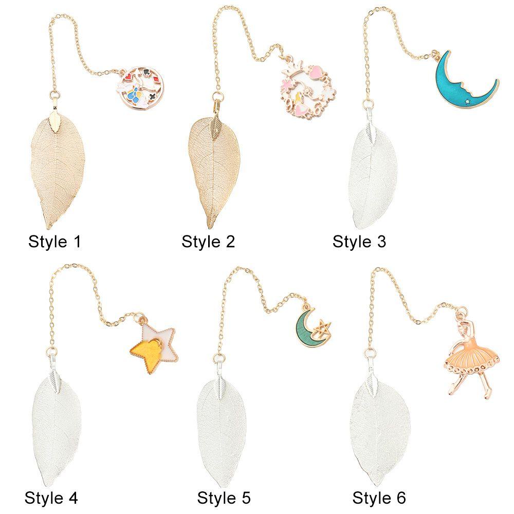 PISTA Bookmark Hình Chiếc Lá Phong Cách Retro