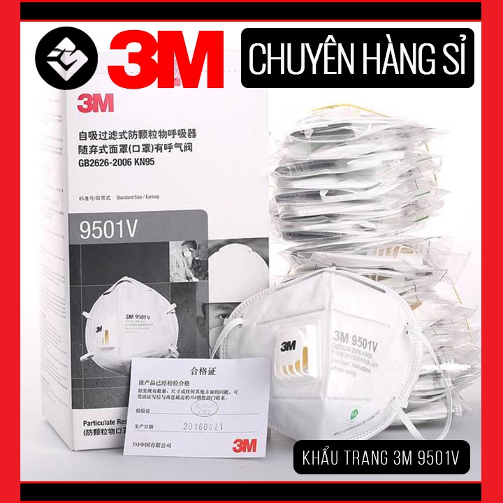 Khẩu trang chống độc và bụi 9501V - Khẩu trang lọc bụi KN95 [Combo]