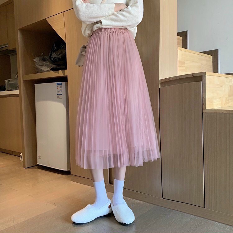 Chân váy xòe xếp ly dáng dài + vedeo ảnh thật | BigBuy360 - bigbuy360.vn