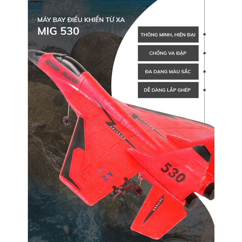 Máy Bay Điều Khiển Từ Xa MIG 530, MIG 740, Mig320 Chính Hãng Bằng Xốp Siêu Nhẹ Bền, Pin Khỏe, Xa 150-500m, Bay 60km/H