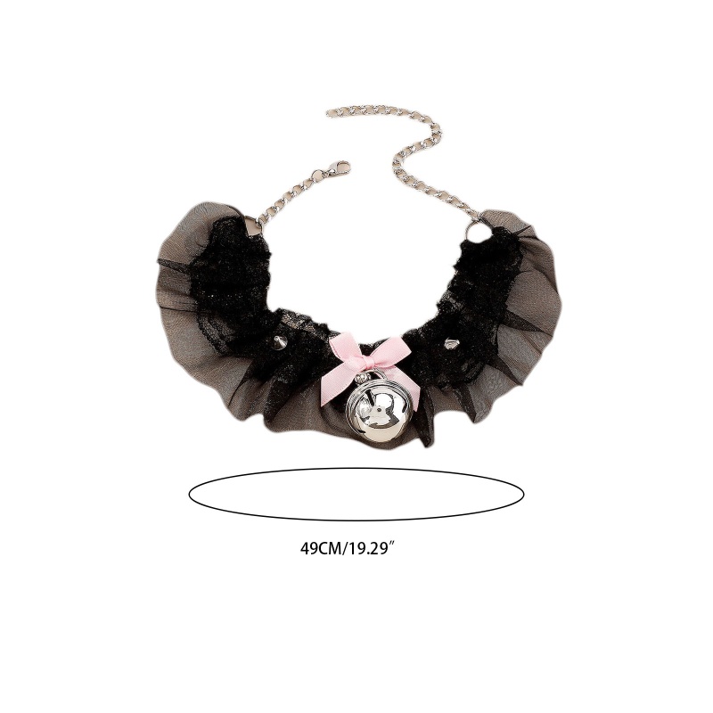 Vòng Cổ Choker Ren Hoa Phối Chuông Phong Cách Gothic