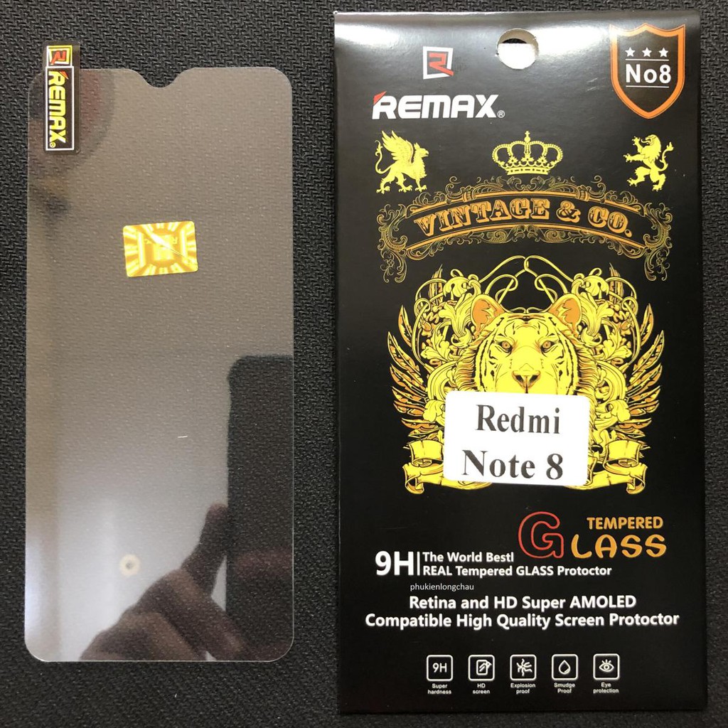 Miếng Dán Cường Lực Xiaomi Redmi Note 8 Trong Suốt Chính Hãng Remax