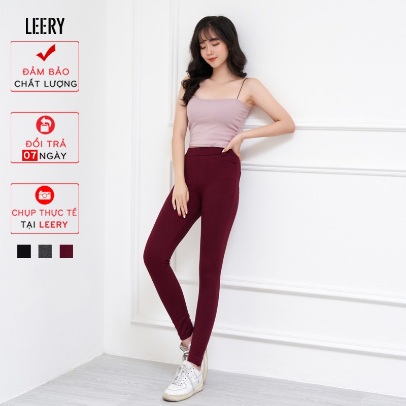 Quần tregging dáng legging cạp cao nâng mông, phong cách Hàn Quốc, hàng VNXK LEG-02 - LEERY