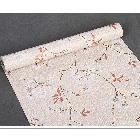 10m giấy dán tường sẵn keo hoa mơ khổ 45cm 5150