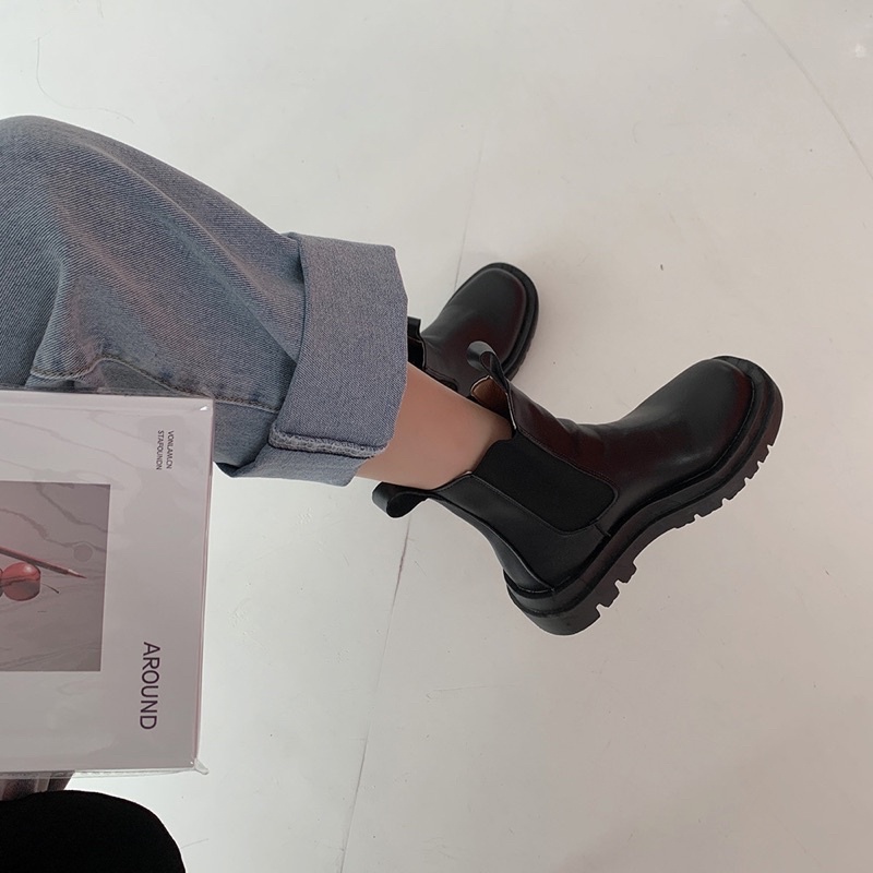 Boot Mona Cổ Cao Mix Chun  Winter 2021  Chất Liệu Dày Dặn L1