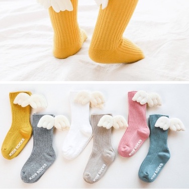 Tất vớ cho bé 0-3 tuổi chất cotton co giãn, mềm mại, họa tiết thiên thần có cánh - Mẹ Của Nắng_TT_CCANH