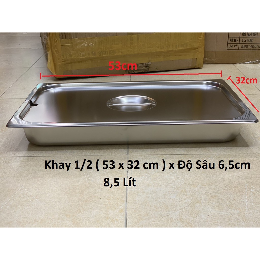 Khay Buffet, Khay Thạch, Khay Inox 1/1 Dùng Cho Nhà Hàng, Khách Sạn (Inox 304)