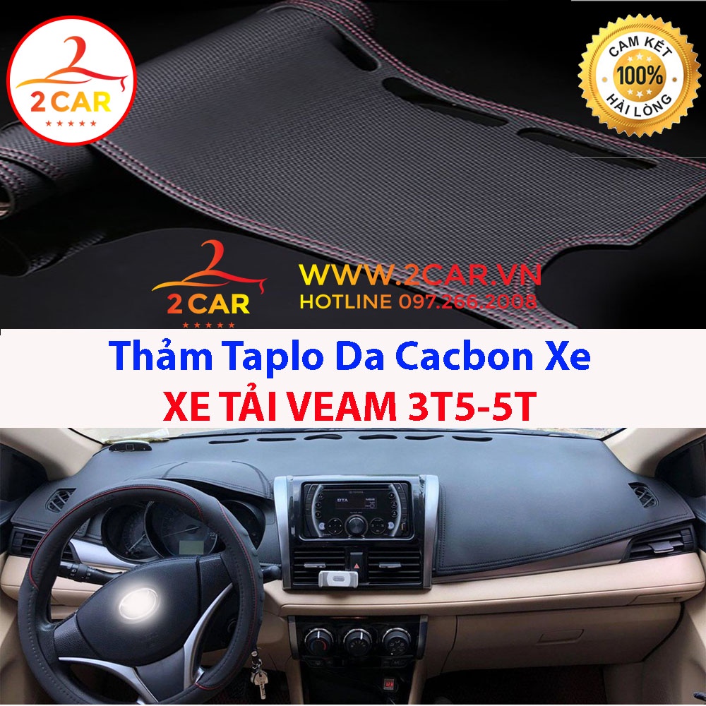 Thảm Taplo Da Cacbon VEAM-3T5-5T chống nóng tốt, chống trơn trượt, vừa khít theo xe