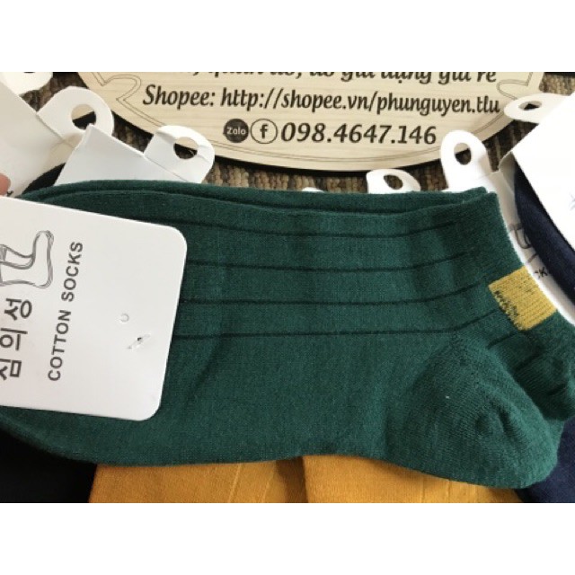 Tất vớ nữ sắc màu cổ ngắn Vintage phong cách Hàn Quốc