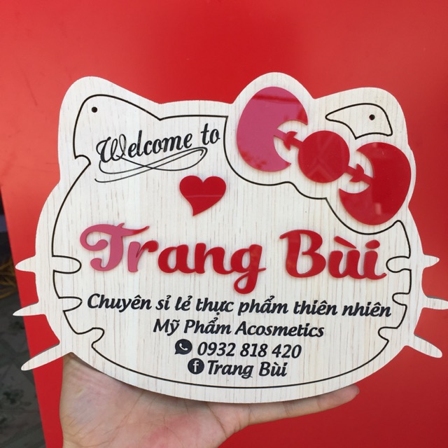 Biển gỗ tên shop 25x15