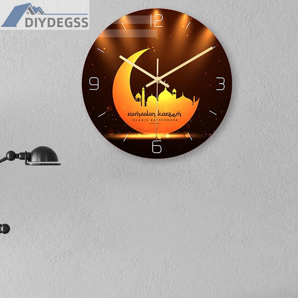 Diydegss2 Frameless Muslim Element Wall Clock Ramadan Event Party Clock Room Decor