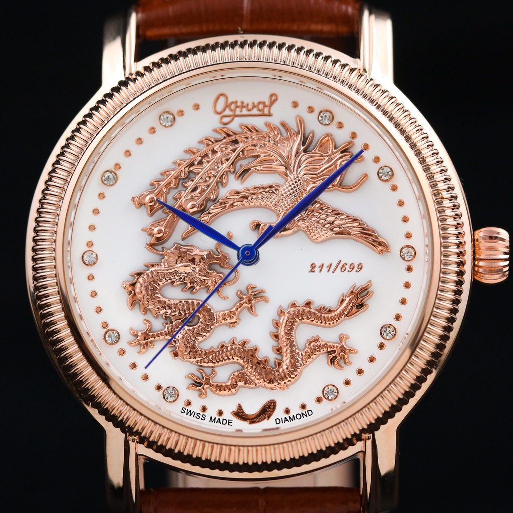 [ Thời Thượng ] Đồng Hồ Nam Ogival Long Phụng Siêu Sang Trọng - Viền Vân Đẳng Cấp - Bảo Hành 12 Tháng - Chống Nước 3atm | BigBuy360 - bigbuy360.vn
