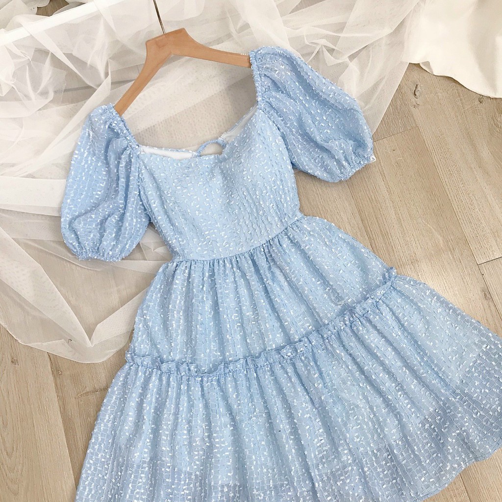 [Freeship+ Hoàn xu] Đầm xòe nhũ cột nơ sau tay phồng | BigBuy360 - bigbuy360.vn