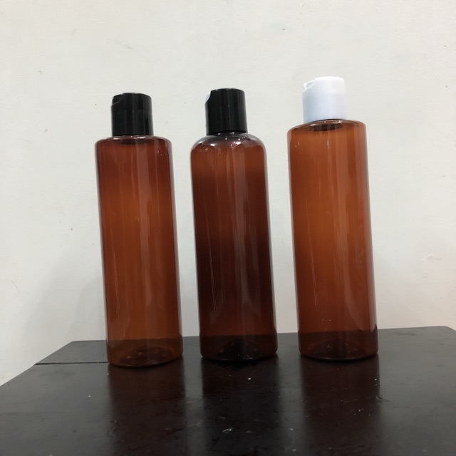 50 Chai nhựa nắp nhấn bật - combo 50 chai nâu 250ml /300ml /150ml /120ml/100ml - chai pet màu nâu nắp nhấn 200ml/250ml