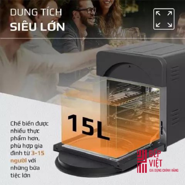 Nồi Chiên Không Dầu OLIVO AF15 – Dung Tích siêu lớn 15L – Bảo hành 2 năm - bepvietstore.com