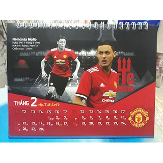 Lịch để bàn  Manchester United 2018