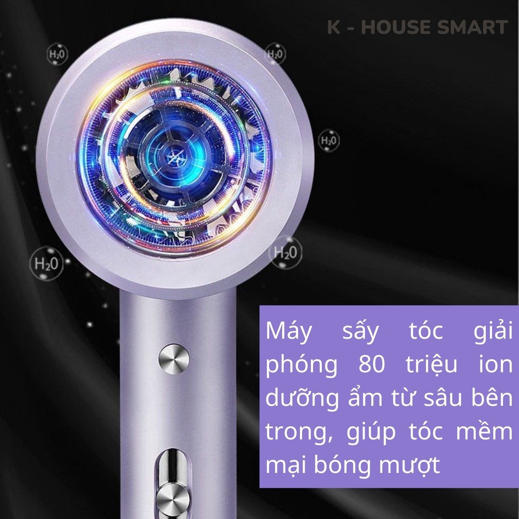 Máy sấy tóc mini tạo kiểu Bedabenc nâng cấp công suất lớn 1200W, máy sấy tóc mini cao cấp K-House Smart