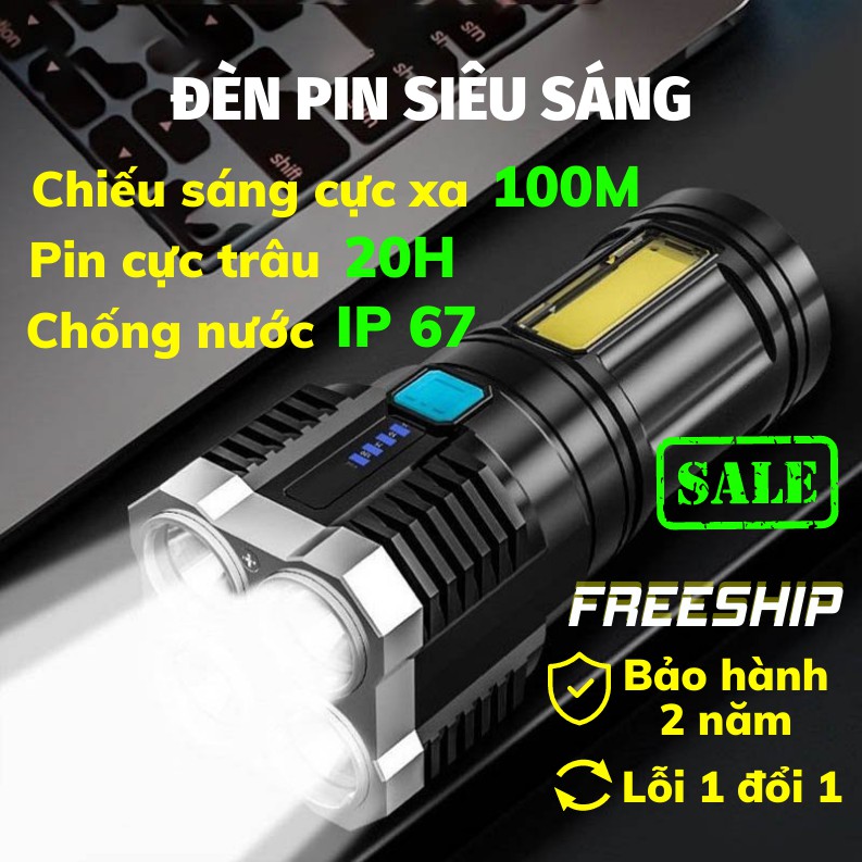 Đèn Pin Mini, Đèn Pin Siêu Sáng Cầm Tay Chiếu Xa, Chống Nước Tiện Lợi PAPAA.HOME