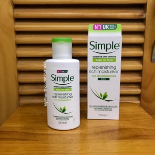 Kem Dưỡng Da Simple Kind To Skin Replenishing Rich Mosituriser (Dành cho da khô, thiếu nước)