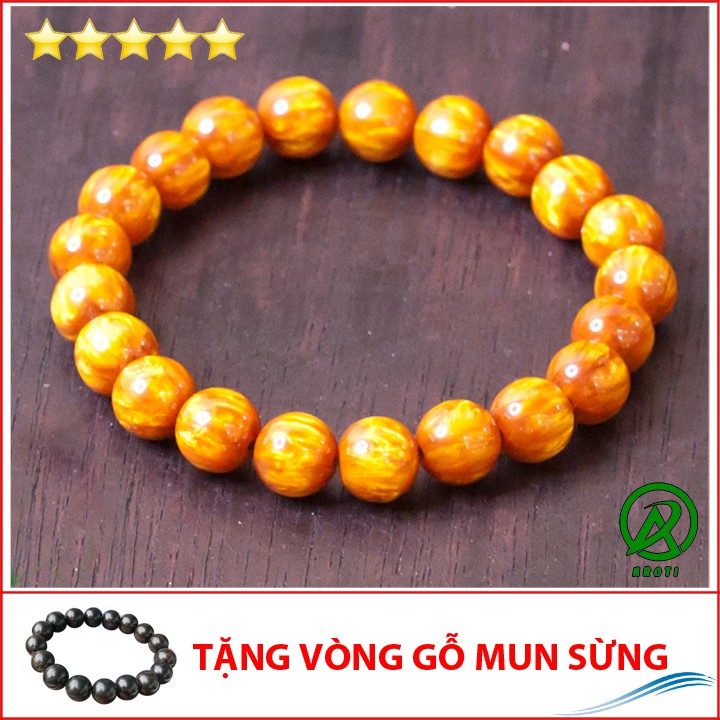 Vòng phong thủy gỗ hải liễu 8 ly - Hợp mệnh Kim - Thủy - Mộc V204-08(GM)- kèm Vòng Phong Thuủy Gỗ Mun