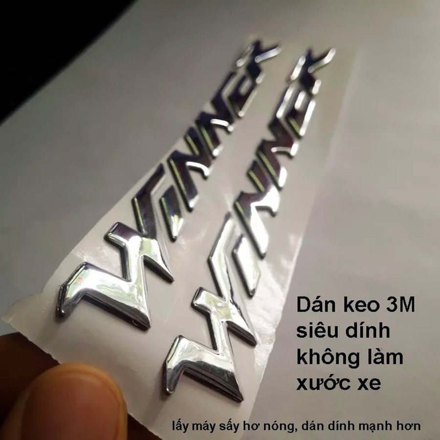 Bộ 2 tem Winner 3D nổi màu Bạc