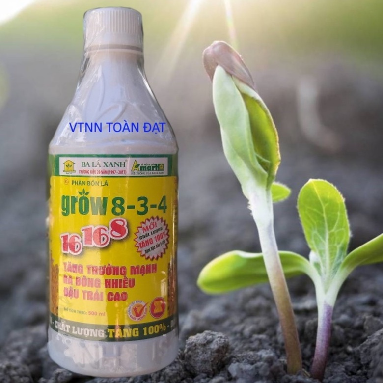 Phân Bón Lá Ba Lá Xanh Đậm Đặc Grow 16-16-8 (chai 500ml)