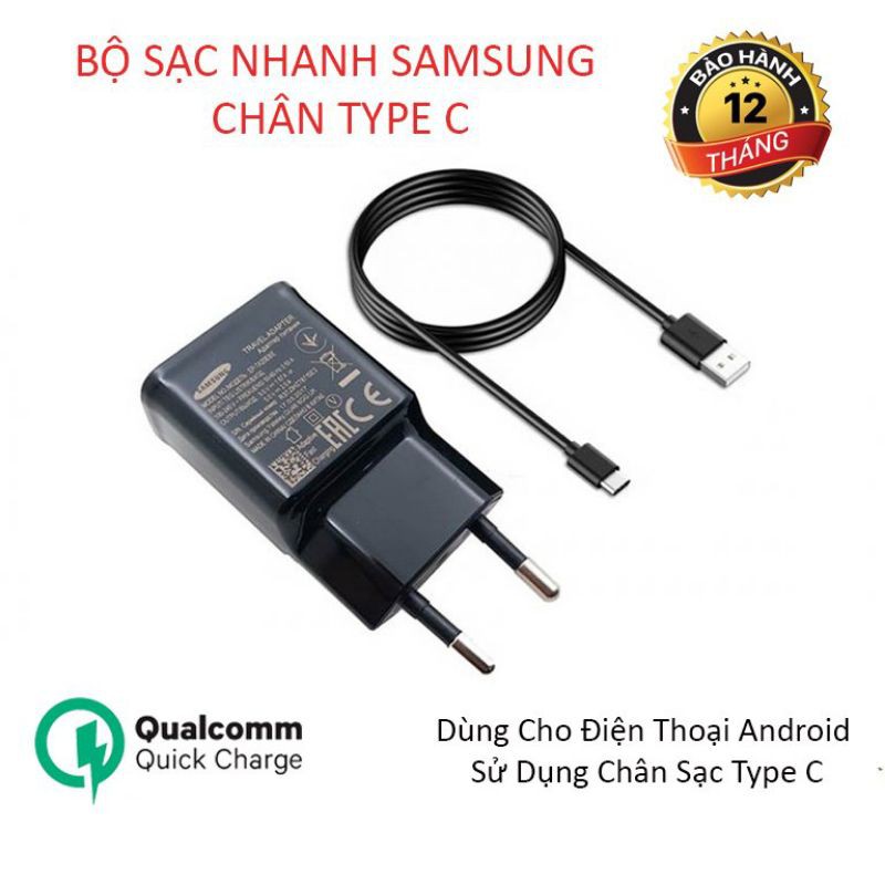 Bộ sạc nhanh Samsung S8, S9, Note 8, Note 9 - Hỗ trợ sạc nhanh dành cho các máy Samsung, Vsmart, Mi Chân sạc TYPE C