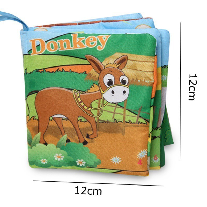 Sách vải mềm tiếng Anh hoạ tiết hoạ hình đáng yêu cho bé