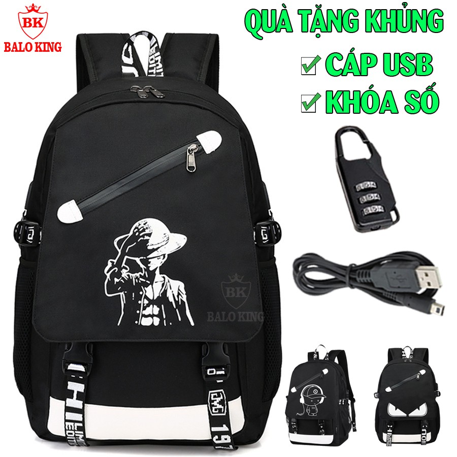 Balo nam nữ thời trang đi học đi chơi phát sáng Baloking - TẶNG cáp sạc USB + Khóa số xịn - Cặp đi học HOT nhất 2021