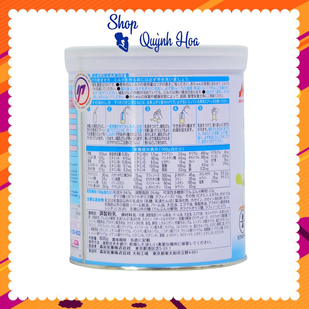 Sữa Morinaga nội địa Nhật [CHÍNH HÃNG]/ Sữa Morinaga Nhật số 0-1 / số 1-3, 800g -  [CÓ TEM PHỤ TIẾNG VIỆT]