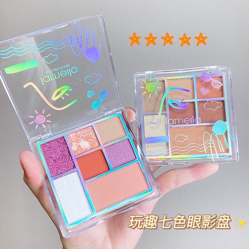 Set trang điểm Phấn mắt + phấn má + hightlight Lameila nhỏ gọn xinh xắn