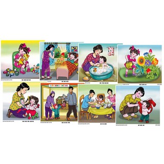 Bộ tranh nhận biết tập nói, phát triễn kỹ năng cơ bản, đồ chơi giấy