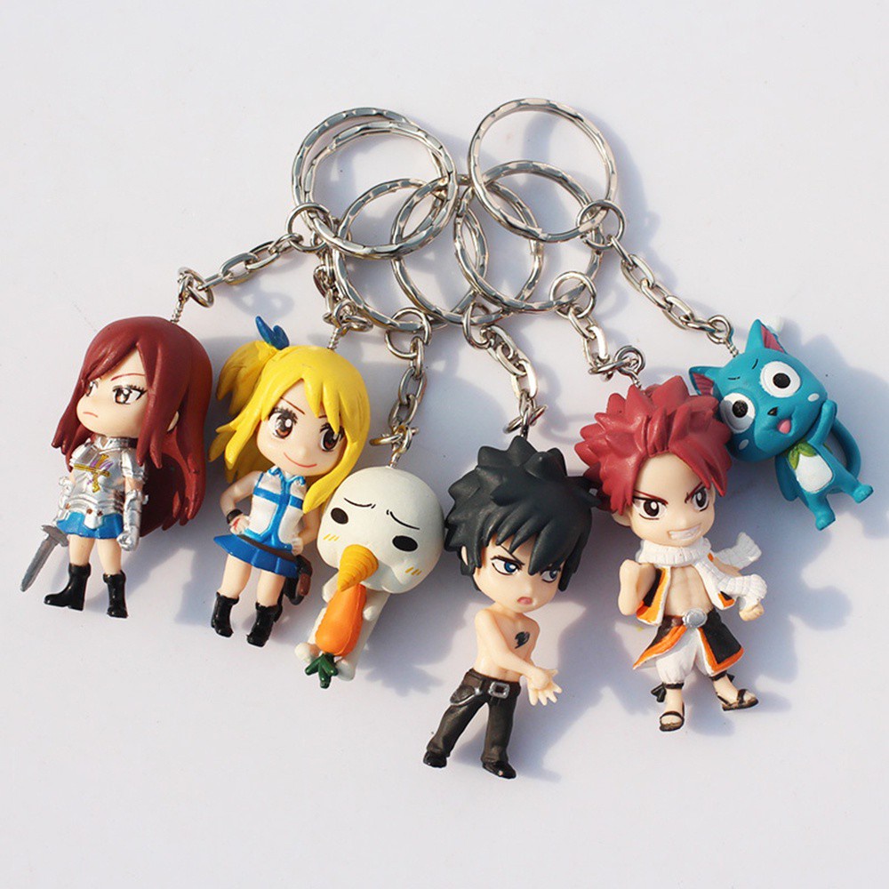 Set 6 Móc Khóa Mô Hình Nhân Vật Anime Fairy Tail