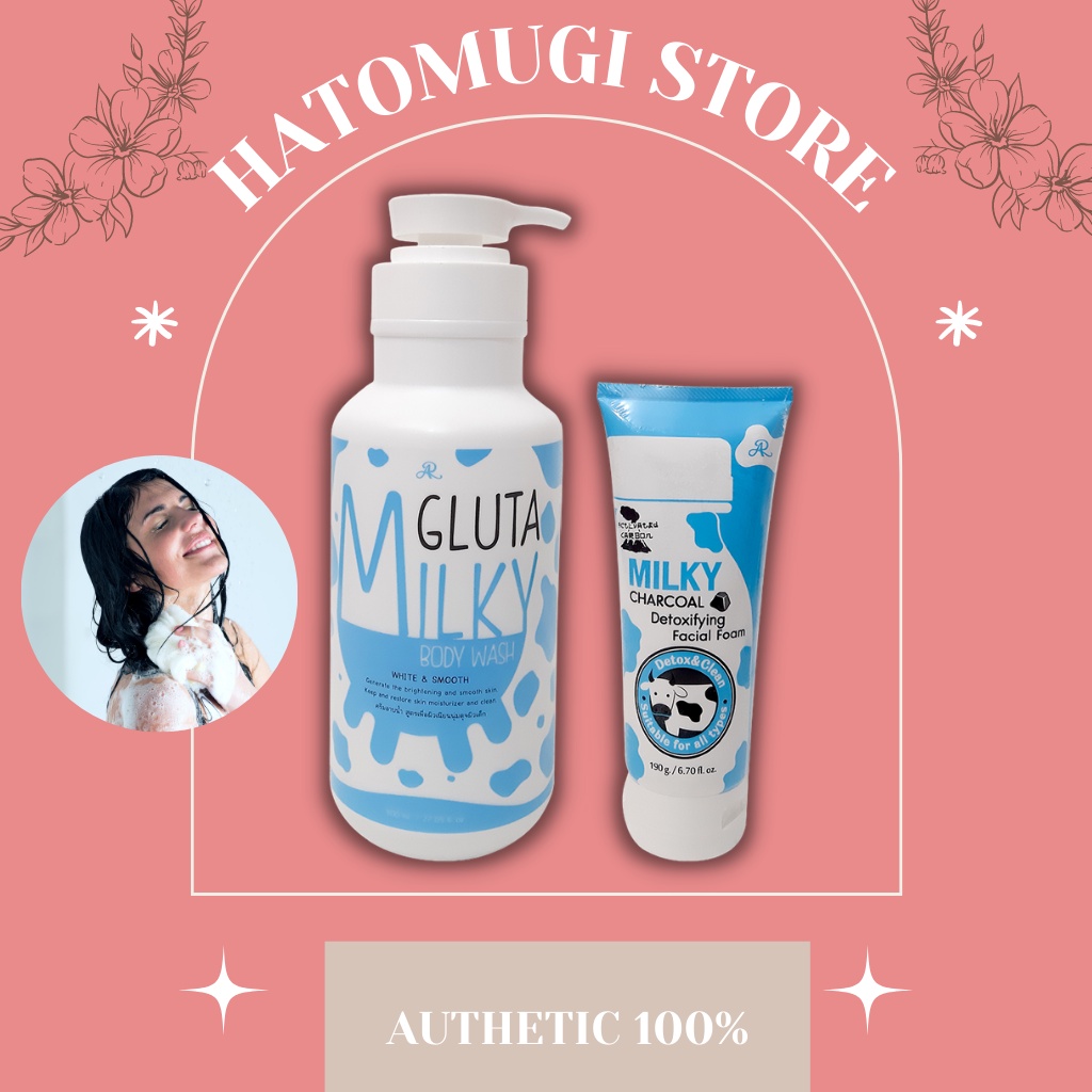 Sữa tắm con bò [Chính Hãng] Sữa tắm con bò Gluta Milky Thái Lan 800ml tặng sữa rửa mặt