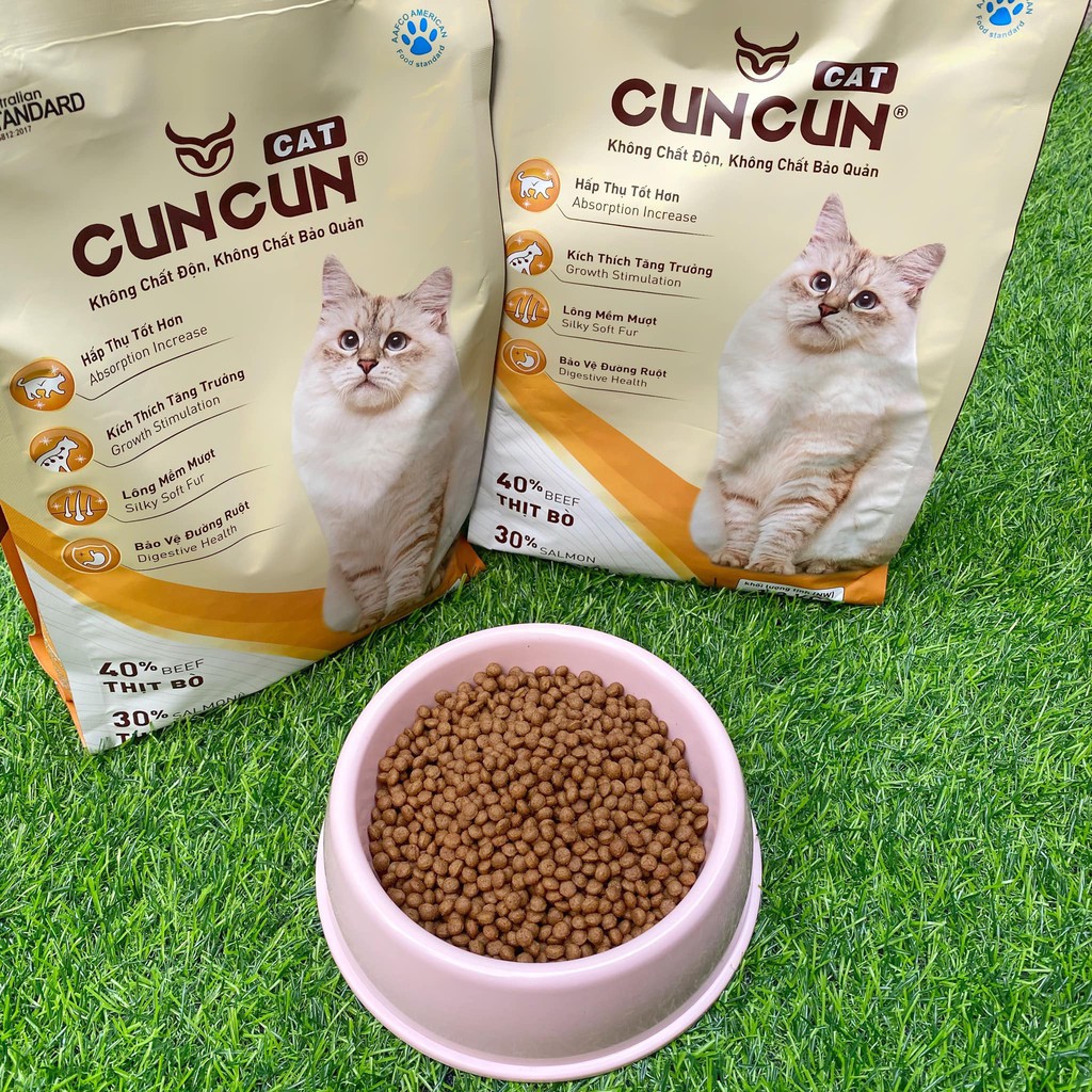 Thức Ăn Cho Mèo Hạt CUNCUN Hạt Tươi Dinh Dưỡng Dành Riêng Cho Mèo | Gói 1.2 kg