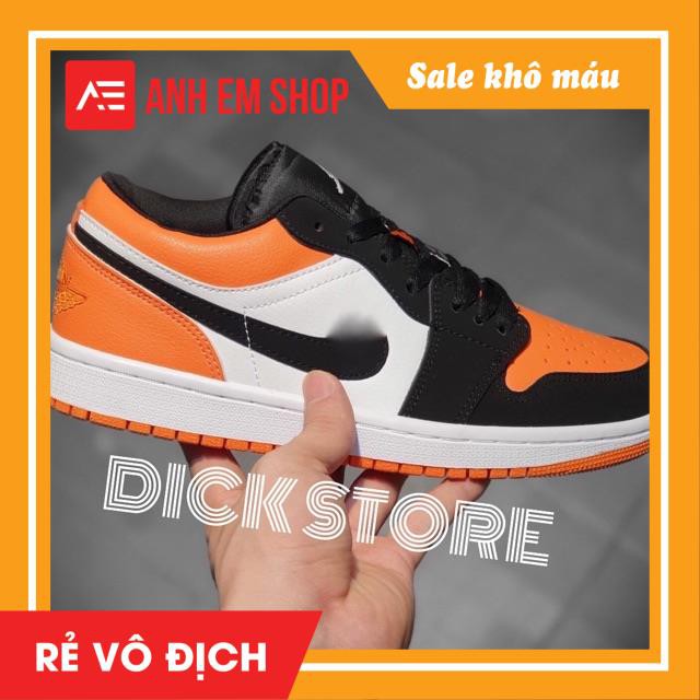 >ẢNH THẬT-HÀNG THẬT< Giày sneaker JD1 thấp cổ đen cam da lộn jodan bóng rổ dành cho nam và nữ