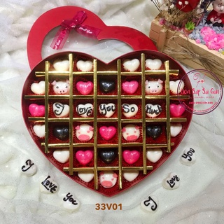 Socola valentine - Hộp 33 viên - Ship hỏa tốc nội thành TPHCM