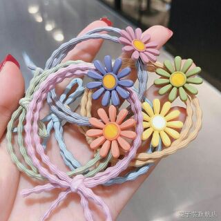 Chun cột tóc hoa cúc nhiều màu