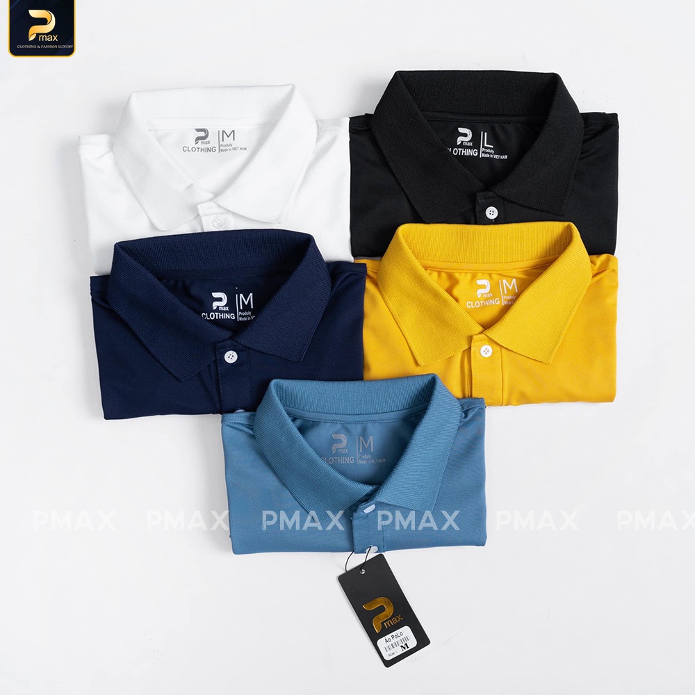 Áo polo nam cổ bẻ PMAX thun trơn cộc tay basic cotton cvc cá sấu thoáng mát, chống nhăn