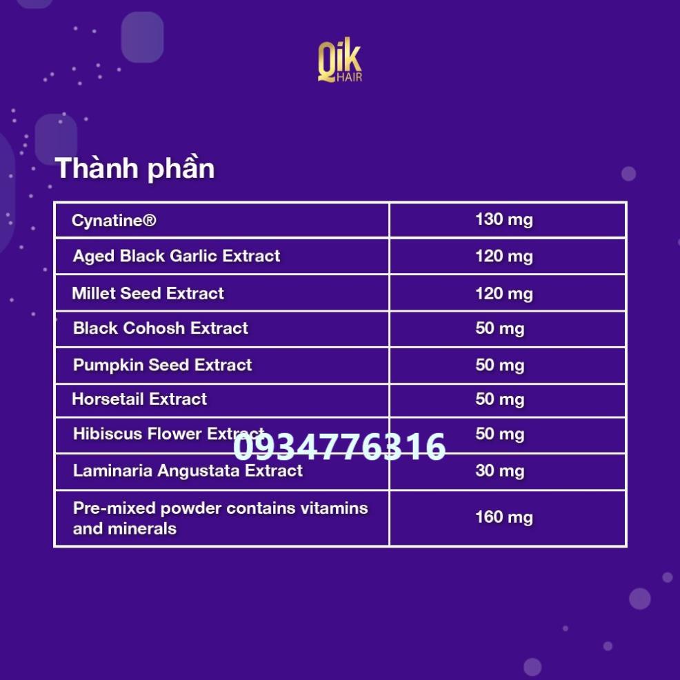 Viên uống QIK HAIR (cho Nữ) giảm rụng, mọc tóc chắc khỏe (15 viên)